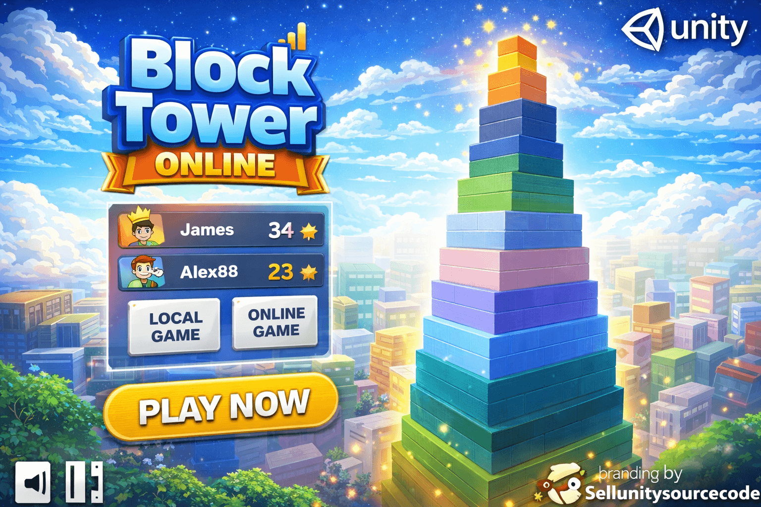 Block Tower Online: Multiplayer Casual Game Source Code source code