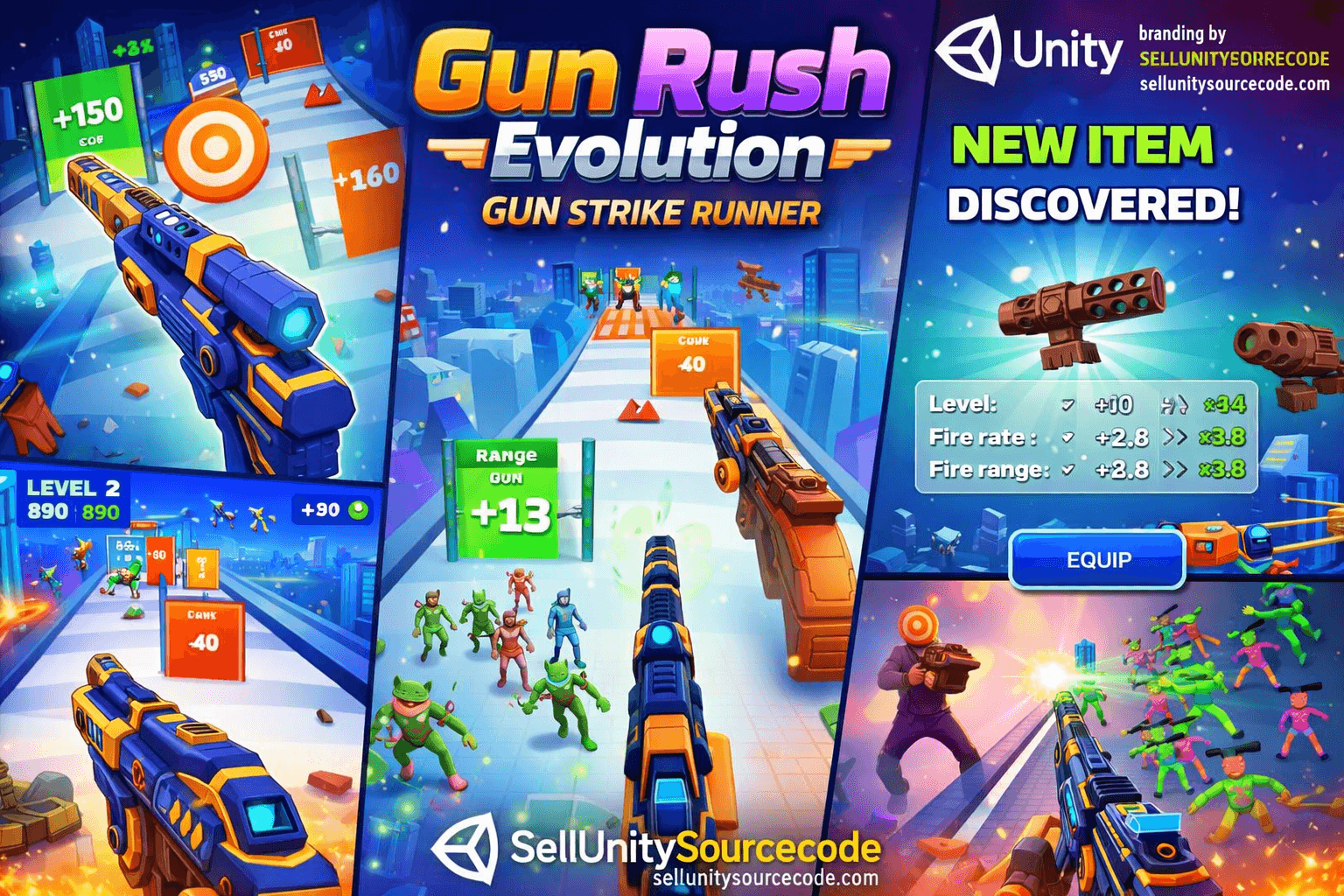 Gun Rush Evolution – Gun Strike Runner Unity Game Source Code source code